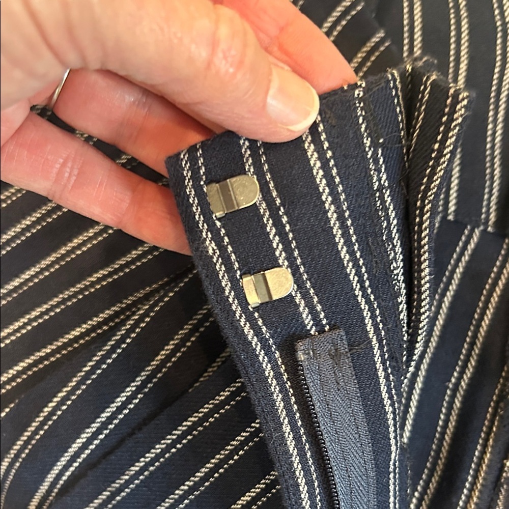 Point Sur Navy Striped Wide Leg Women's Pants size 4 - Picture 6 of 11